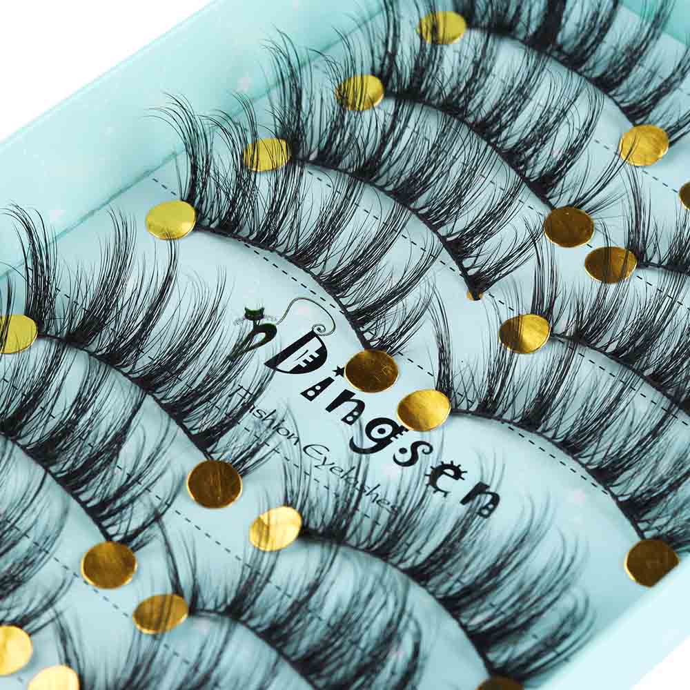 10 Pairs 3D Soft Faux Mink Hair False Eyelashes Natural Messy Eyelash Crisscross Wispy Fluffy Lashes Extension Eye Makeup Tools