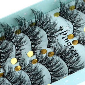 10 Pairs 3D Soft Faux Mink Hair False Eyelashes Natural Messy Eyelash Crisscross Wispy Fluffy Lashes Extension Eye Makeup Tools