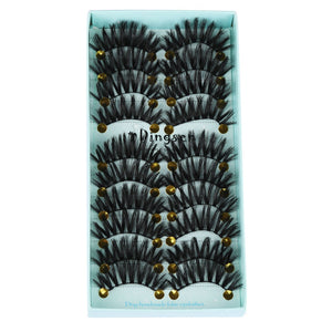 10 Pairs 3D Soft Faux Mink Hair False Eyelashes Natural Messy Eyelash Crisscross Wispy Fluffy Lashes Extension Eye Makeup Tools