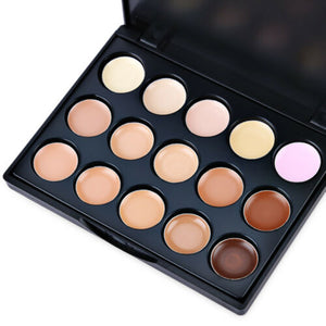 HOT!!! 15 Colors Contour Primer Cover Spots Blemish Concealer Palette Face Cream Makeup
