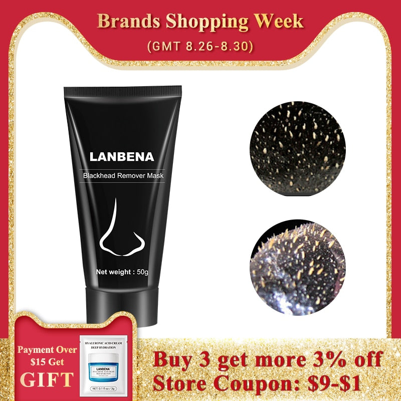 LANBENA Blackhead Remover Nose Black Mask Face Care Mud Acne Treatment Peel Off Mask Pore Strip Skin Care Peel Mask Oil Control