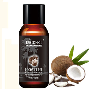 Mokeru 30ml Natural Organic Coconut Hair Oil Repair Smooth Damaged Hair Growth Oil Leave in Conditioner for Hair Care Treatment