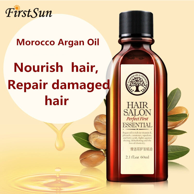 New Morocco argan oil Hair care keratin 100% PURE glycerol Nut oil Hairdressing hair mask essential moroccan oil 60ml