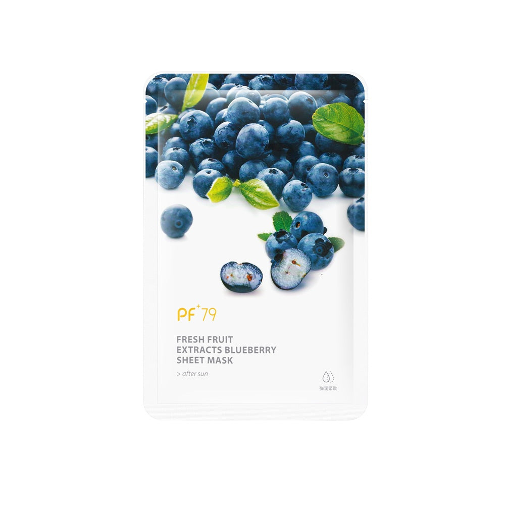 PF79 Skin Care Six Fruit Facial Mask Shea Butter Mangosteen Blueberry Pomegranate Kiwi Fruit Aloe Sheet Mask Face Mask