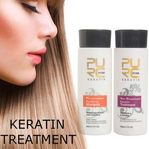 PURC Brazilian keratin hair straighten 100ml x 2 hair care product for Repair damaged hair & straighten hair care keratin