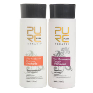 PURC Brazilian keratin hair straighten 100ml x 2 hair care product for Repair damaged hair & straighten hair care keratin