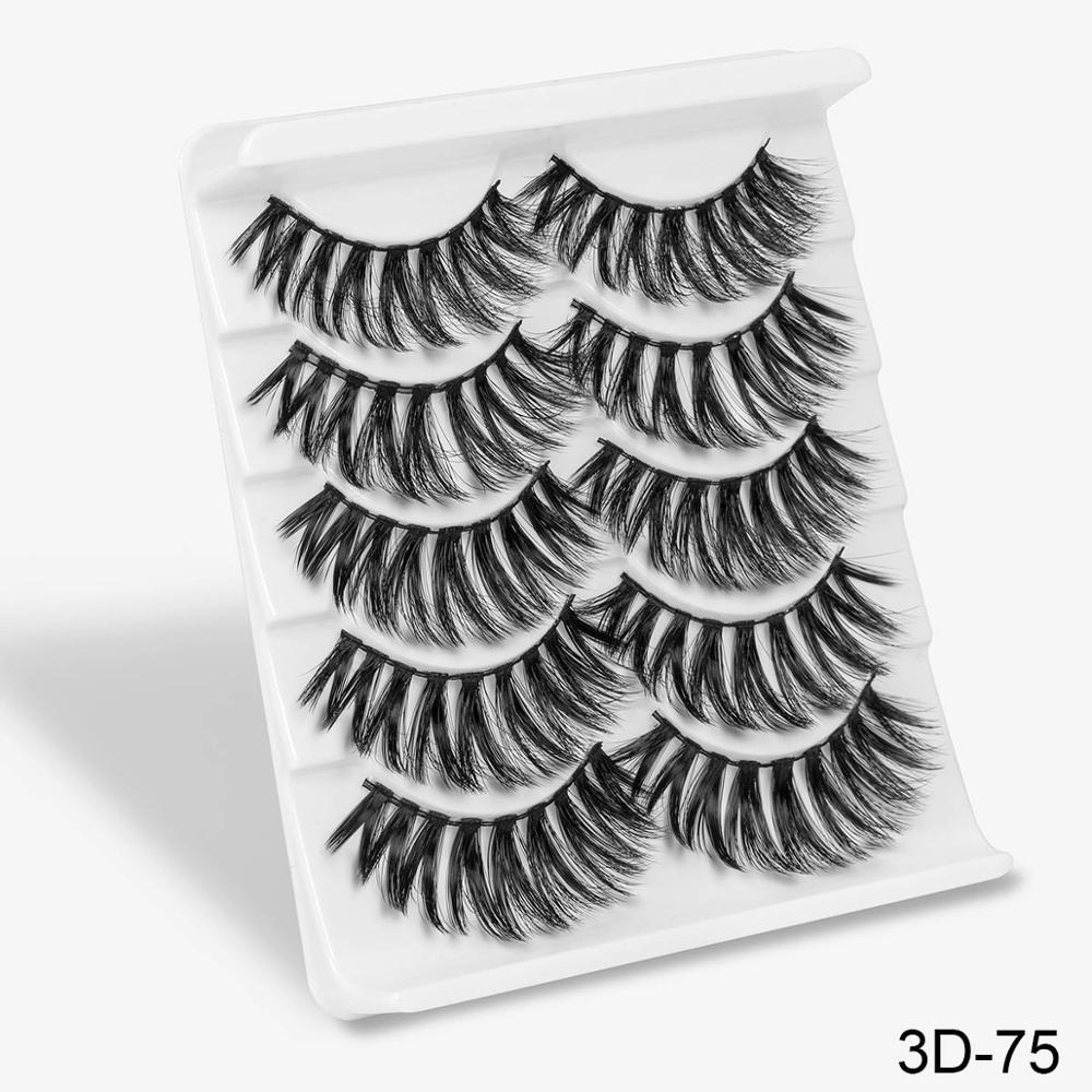 SEXYSHEEP 5Pairs 3D Mink Hair False Eyelashes Natural/Thick Long Eye Lashes Wispy Makeup Beauty Extension Tools