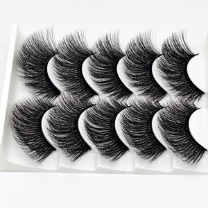 SEXYSHEEP 5Pairs 3D Mink Hair False Eyelashes Natural/Thick Long Eye Lashes Wispy Makeup Beauty Extension Tools