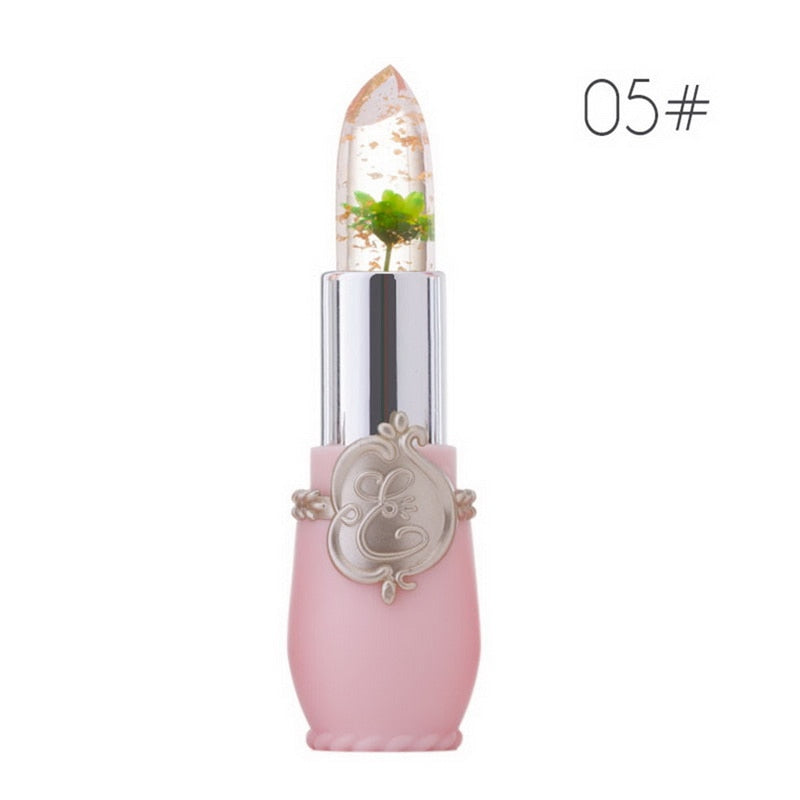 Waterproof Lip stick Moisturizer Long-lasting Lipstick Transparent Jelly Flower Makeup Temperature Changed Color Lip Pink Women