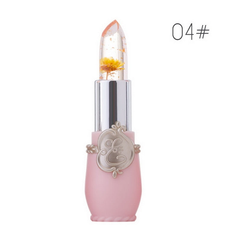 Waterproof Lip stick Moisturizer Long-lasting Lipstick Transparent Jelly Flower Makeup Temperature Changed Color Lip Pink Women