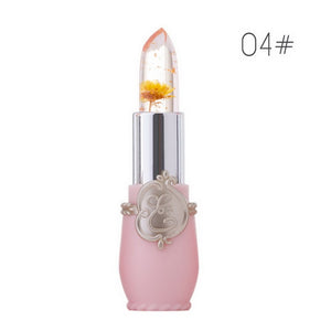 Waterproof Lip stick Moisturizer Long-lasting Lipstick Transparent Jelly Flower Makeup Temperature Changed Color Lip Pink Women