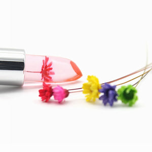 Waterproof Lip stick Moisturizer Long-lasting Lipstick Transparent Jelly Flower Makeup Temperature Changed Color Lip Pink Women