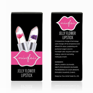 Waterproof Lip stick Moisturizer Long-lasting Lipstick Transparent Jelly Flower Makeup Temperature Changed Color Lip Pink Women