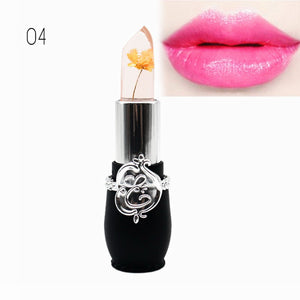 Waterproof Lip stick Moisturizer Long-lasting Lipstick Transparent Jelly Flower Makeup Temperature Changed Color Lip Pink Women