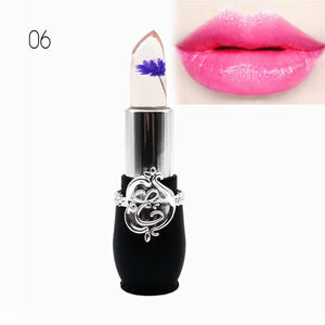 Waterproof Lip stick Moisturizer Long-lasting Lipstick Transparent Jelly Flower Makeup Temperature Changed Color Lip Pink Women